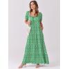 imageANRABESS Womens Boho Maxi Dresses 2025 Summer Casual Floral Puff Short Sleeve Tie Front Flowy Swing Tiered Long Beach DressLight Green
