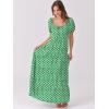 imageANRABESS Womens Boho Maxi Dresses 2025 Summer Casual Floral Puff Short Sleeve Tie Front Flowy Swing Tiered Long Beach DressLight Green