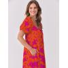imageANRABESS Womens Boho Maxi Dresses 2025 Summer Casual Floral Puff Short Sleeve Tie Front Flowy Swing Tiered Long Beach DressOrange Rose Floral