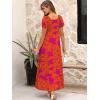 imageANRABESS Womens Boho Maxi Dresses 2025 Summer Casual Floral Puff Short Sleeve Tie Front Flowy Swing Tiered Long Beach DressOrange Rose Floral
