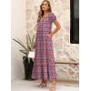 imageANRABESS Womens Boho Maxi Dresses 2025 Summer Casual Floral Puff Short Sleeve Tie Front Flowy Swing Tiered Long Beach DressRed Blue