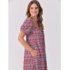 imageANRABESS Womens Boho Maxi Dresses 2025 Summer Casual Floral Puff Short Sleeve Tie Front Flowy Swing Tiered Long Beach DressRed Blue