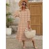 imageANRABESS Womens Boho Maxi Dresses 2025 Summer Casual V Neck Puff Sleeve Floral Tiered Flowy Swing Beach Vacation Long DressFloral Apricot Red