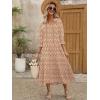 imageANRABESS Womens Boho Maxi Dresses 2025 Summer Casual V Neck Puff Sleeve Floral Tiered Flowy Swing Beach Vacation Long DressFloral Apricot Red