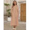 imageANRABESS Womens Boho Maxi Dresses 2025 Summer Casual V Neck Puff Sleeve Floral Tiered Flowy Swing Beach Vacation Long DressFloral Apricot Red