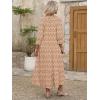 imageANRABESS Womens Boho Maxi Dresses 2025 Summer Casual V Neck Puff Sleeve Floral Tiered Flowy Swing Beach Vacation Long DressFloral Apricot Red