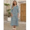 imageANRABESS Womens Boho Maxi Dresses 2025 Summer Casual V Neck Puff Sleeve Floral Tiered Flowy Swing Beach Vacation Long DressFloral Dark Green
