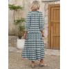 imageANRABESS Womens Boho Maxi Dresses 2025 Summer Casual V Neck Puff Sleeve Floral Tiered Flowy Swing Beach Vacation Long DressFloral Dark Green