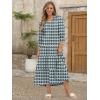 imageANRABESS Womens Boho Maxi Dresses 2025 Summer Casual V Neck Puff Sleeve Floral Tiered Flowy Swing Beach Vacation Long DressFloral Dark Green