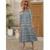 imageANRABESS Womens Boho Maxi Dresses 2025 Summer Casual V Neck Puff Sleeve Floral Tiered Flowy Swing Beach Vacation Long DressFloral Dark Green