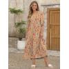 imageANRABESS Womens Boho Maxi Dresses 2025 Summer Casual V Neck Puff Sleeve Floral Tiered Flowy Swing Beach Vacation Long DressFloral Orange Red
