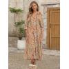 imageANRABESS Womens Boho Maxi Dresses 2025 Summer Casual V Neck Puff Sleeve Floral Tiered Flowy Swing Beach Vacation Long DressFloral Orange Red