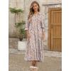 imageANRABESS Womens Boho Maxi Dresses 2025 Summer Casual V Neck Puff Sleeve Floral Tiered Flowy Swing Beach Vacation Long DressFloral Orange White