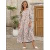imageANRABESS Womens Boho Maxi Dresses 2025 Summer Casual V Neck Puff Sleeve Floral Tiered Flowy Swing Beach Vacation Long DressFloral Orange White