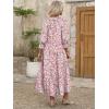 imageANRABESS Womens Boho Maxi Dresses 2025 Summer Casual V Neck Puff Sleeve Floral Tiered Flowy Swing Beach Vacation Long DressFloral Pink Blue