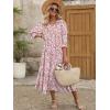 imageANRABESS Womens Boho Maxi Dresses 2025 Summer Casual V Neck Puff Sleeve Floral Tiered Flowy Swing Beach Vacation Long DressFloral Pink Blue