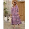 imageANRABESS Womens Boho Maxi Dresses 2025 Summer Casual V Neck Puff Sleeve Floral Tiered Flowy Swing Beach Vacation Long DressFloral Red Blue