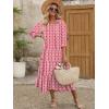 imageANRABESS Womens Boho Maxi Dresses 2025 Summer Casual V Neck Puff Sleeve Floral Tiered Flowy Swing Beach Vacation Long DressFloral Red White