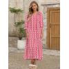 imageANRABESS Womens Boho Maxi Dresses 2025 Summer Casual V Neck Puff Sleeve Floral Tiered Flowy Swing Beach Vacation Long DressFloral Red White