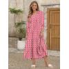 imageANRABESS Womens Boho Maxi Dresses 2025 Summer Casual V Neck Puff Sleeve Floral Tiered Flowy Swing Beach Vacation Long DressFloral Red White