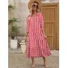 imageANRABESS Womens Boho Maxi Dresses 2025 Summer Casual V Neck Puff Sleeve Floral Tiered Flowy Swing Beach Vacation Long DressFloral Red White