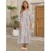 imageANRABESS Womens Boho Maxi Dresses 2025 Summer Casual V Neck Puff Sleeve Floral Tiered Flowy Swing Beach Vacation Long DressFloral Red Yellow