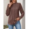 imageANRABESS Womens Button Down Shirts Long Sleeve Pleated Flowy Blouses Work Business Casual Dressy Tops 2025 Fall OutfitsBrown