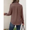 imageANRABESS Womens Button Down Shirts Long Sleeve Pleated Flowy Blouses Work Business Casual Dressy Tops 2025 Fall OutfitsBrown