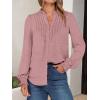 imageANRABESS Womens Button Down Shirts Long Sleeve Pleated Flowy Blouses Work Business Casual Dressy Tops 2025 Fall OutfitsPink