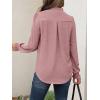 imageANRABESS Womens Button Down Shirts Long Sleeve Pleated Flowy Blouses Work Business Casual Dressy Tops 2025 Fall OutfitsPink