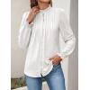 imageANRABESS Womens Button Down Shirts Long Sleeve Pleated Flowy Blouses Work Business Casual Dressy Tops 2025 Fall OutfitsWhite