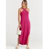 imageANRABESS Womens Casual Summer Maxi Dress Sexy Slit Side Sleeveless Loose Beach Long Sundress Vacation Outfits with PocketsHot Pink