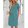 imageANRABESS Womens Casual Summer T Shirt Dress Short Sleeve V Neck Mini Shift Dresses 2025 Fashion Vacation Travel OutfitBlue Cyan