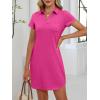 imageANRABESS Womens Casual Summer T Shirt Dress Short Sleeve V Neck Mini Shift Dresses 2025 Fashion Vacation Travel OutfitHot Pink