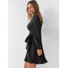 imageANRABESS Womens Dress Long Sleeve Square Neck Tie Waist Ruffle Hem Short Cocktail Wedding Guest Fall Party Club Mini DressesBlack