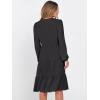 imageANRABESS Womens Fall Midi Dresses Long Sleeve V Neck Swing Tiered Work Business Casual 2025 Flowy Beach Vacation DressBlack