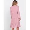 imageANRABESS Womens Fall Midi Dresses Long Sleeve V Neck Swing Tiered Work Business Casual 2025 Flowy Beach Vacation DressBright Pink