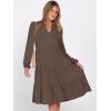 imageANRABESS Womens Fall Midi Dresses Long Sleeve V Neck Swing Tiered Work Business Casual 2025 Flowy Beach Vacation DressBrown