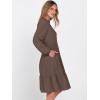 imageANRABESS Womens Fall Midi Dresses Long Sleeve V Neck Swing Tiered Work Business Casual 2025 Flowy Beach Vacation DressBrown