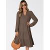imageANRABESS Womens Fall Midi Dresses Long Sleeve V Neck Swing Tiered Work Business Casual 2025 Flowy Beach Vacation DressBrown