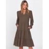 imageANRABESS Womens Fall Midi Dresses Long Sleeve V Neck Swing Tiered Work Business Casual 2025 Flowy Beach Vacation DressBrown