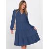 imageANRABESS Womens Fall Midi Dresses Long Sleeve V Neck Swing Tiered Work Business Casual 2025 Flowy Beach Vacation DressDeep Blue