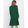 imageANRABESS Womens Fall Midi Dresses Long Sleeve V Neck Swing Tiered Work Business Casual 2025 Flowy Beach Vacation DressForest Green