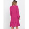 imageANRABESS Womens Fall Midi Dresses Long Sleeve V Neck Swing Tiered Work Business Casual 2025 Flowy Beach Vacation DressHot Pink