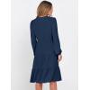 imageANRABESS Womens Fall Midi Dresses Long Sleeve V Neck Swing Tiered Work Business Casual 2025 Flowy Beach Vacation DressNavy Blue