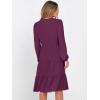 imageANRABESS Womens Fall Midi Dresses Long Sleeve V Neck Swing Tiered Work Business Casual 2025 Flowy Beach Vacation DressPurple Red