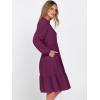 imageANRABESS Womens Fall Midi Dresses Long Sleeve V Neck Swing Tiered Work Business Casual 2025 Flowy Beach Vacation DressPurple Red