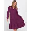 imageANRABESS Womens Fall Midi Dresses Long Sleeve V Neck Swing Tiered Work Business Casual 2025 Flowy Beach Vacation DressPurple Red