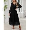 imageANRABESS Womens Floral Long Sleeve Maxi Dress V Neck Chiffon Flowy Boho ALine 2025 Fall Wedding Guest Party Wrap DressesBlack