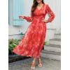 imageANRABESS Womens Floral Long Sleeve Maxi Dress V Neck Chiffon Flowy Boho ALine 2025 Fall Wedding Guest Party Wrap DressesFloral Red
